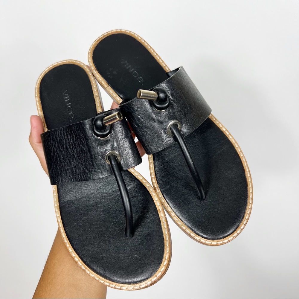 Vince Carlin black leather sandals size 7